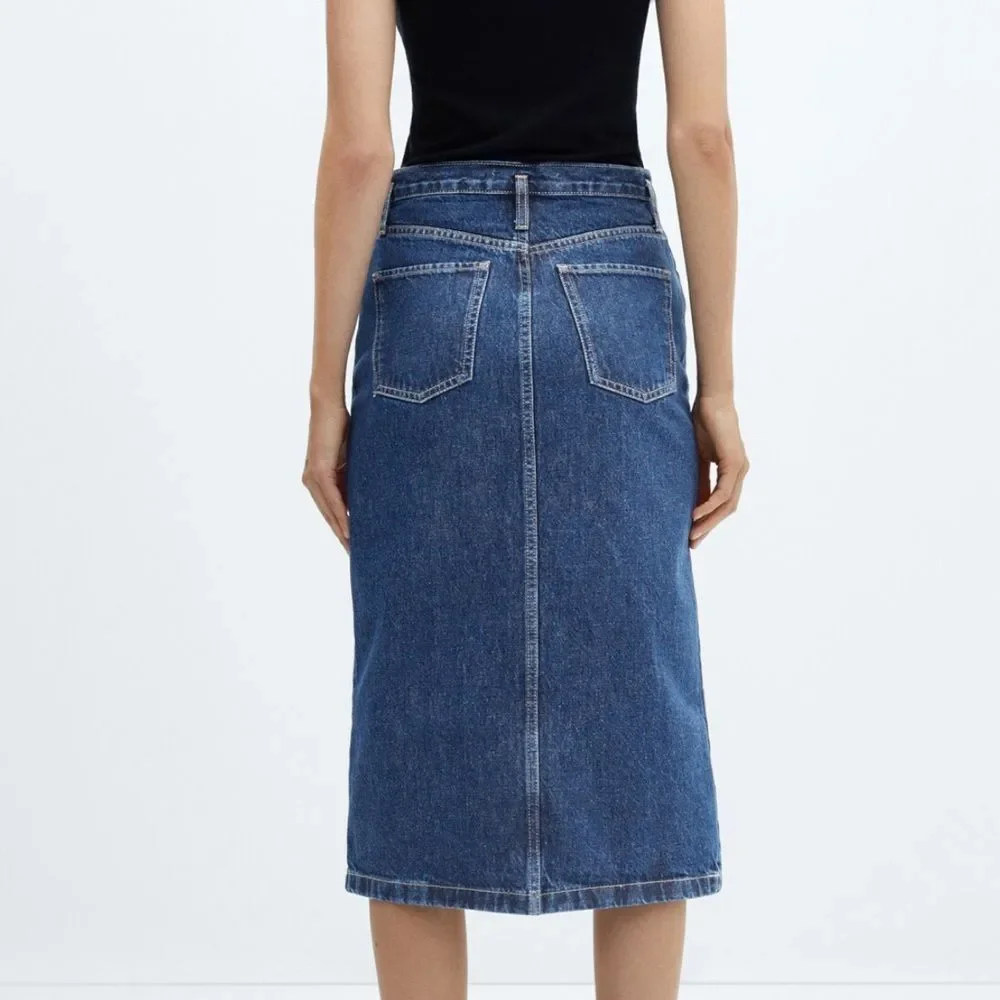 Mango MNG DENIM MIDI-SKIRT Size M
